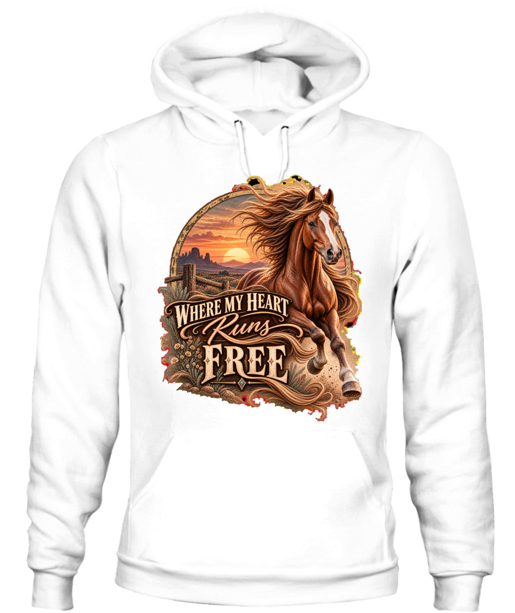 Where My Heart Runs Free Sweatshirt & Hoodie – Western Horse Lover Pullover