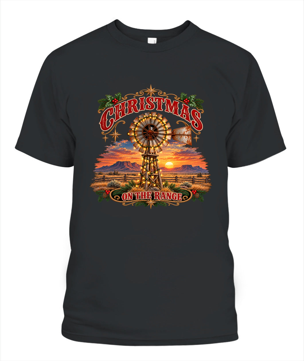 Christmas on the Range Shirt – Western Ranch Christmas Graphic Tee