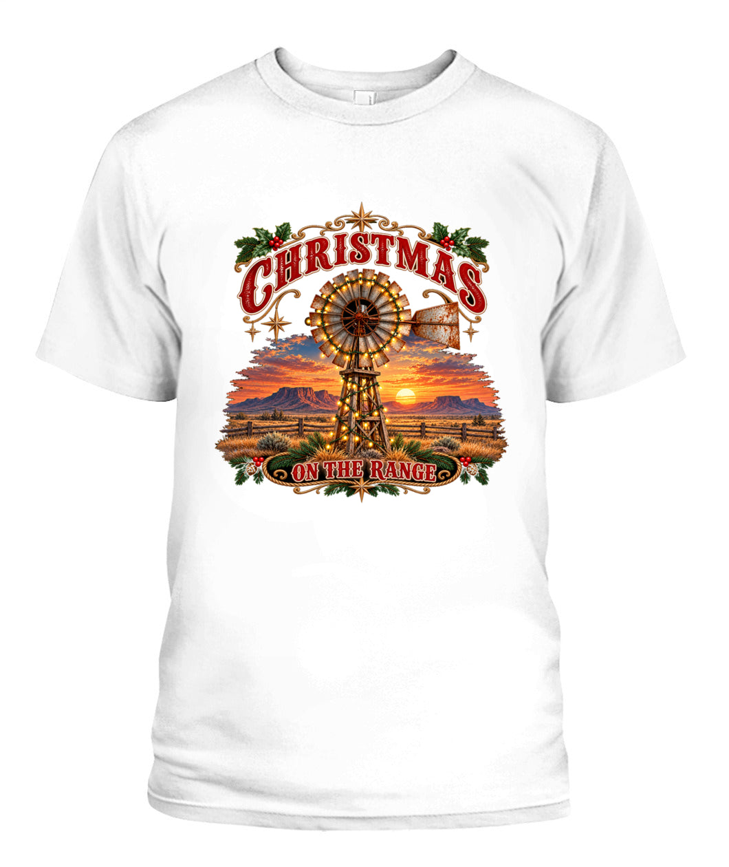 Christmas on the Range Shirt – Western Ranch Christmas Graphic Tee