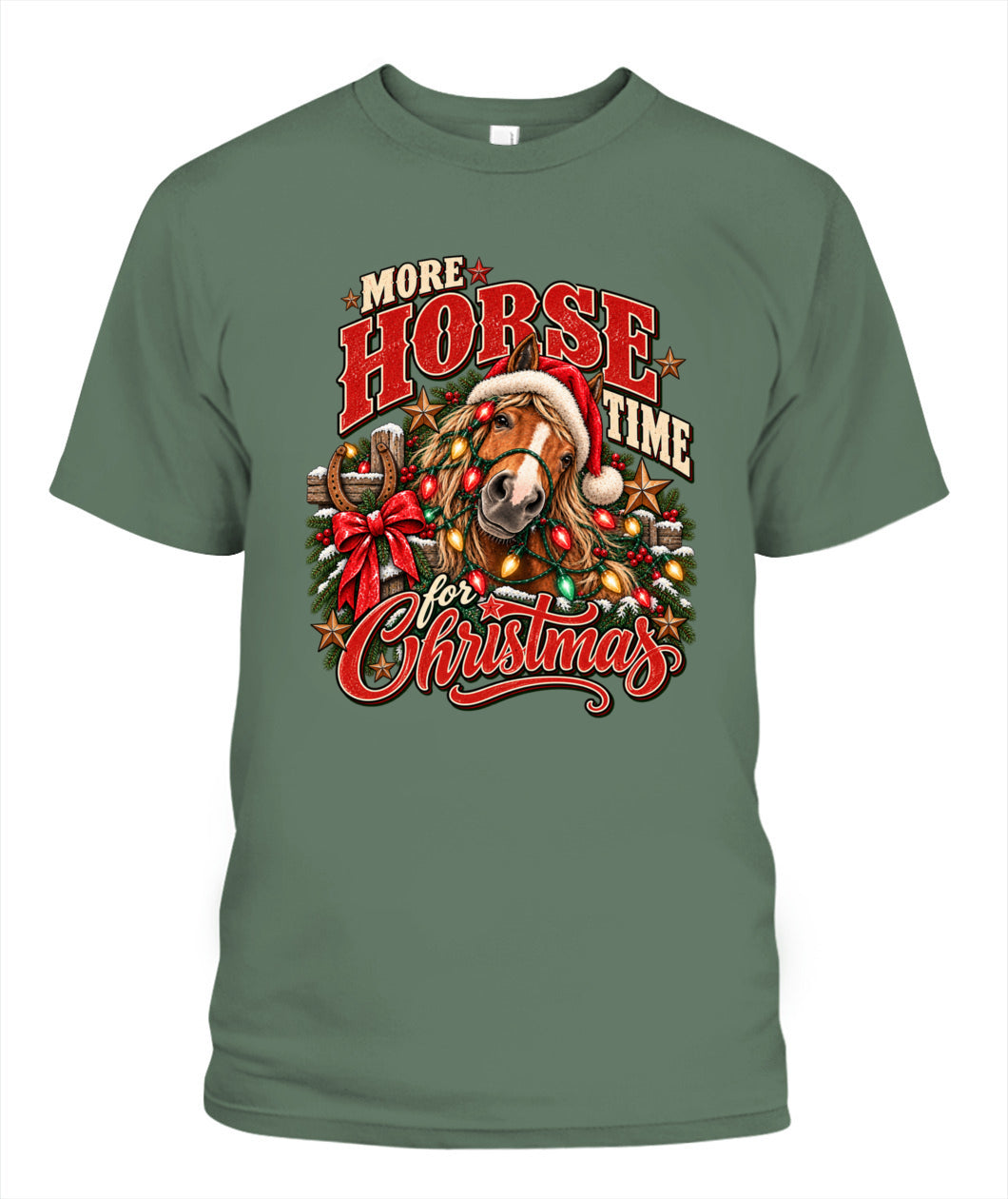 More Horse Time for Christmas T-Shirt – Western Christmas Horse Shirt