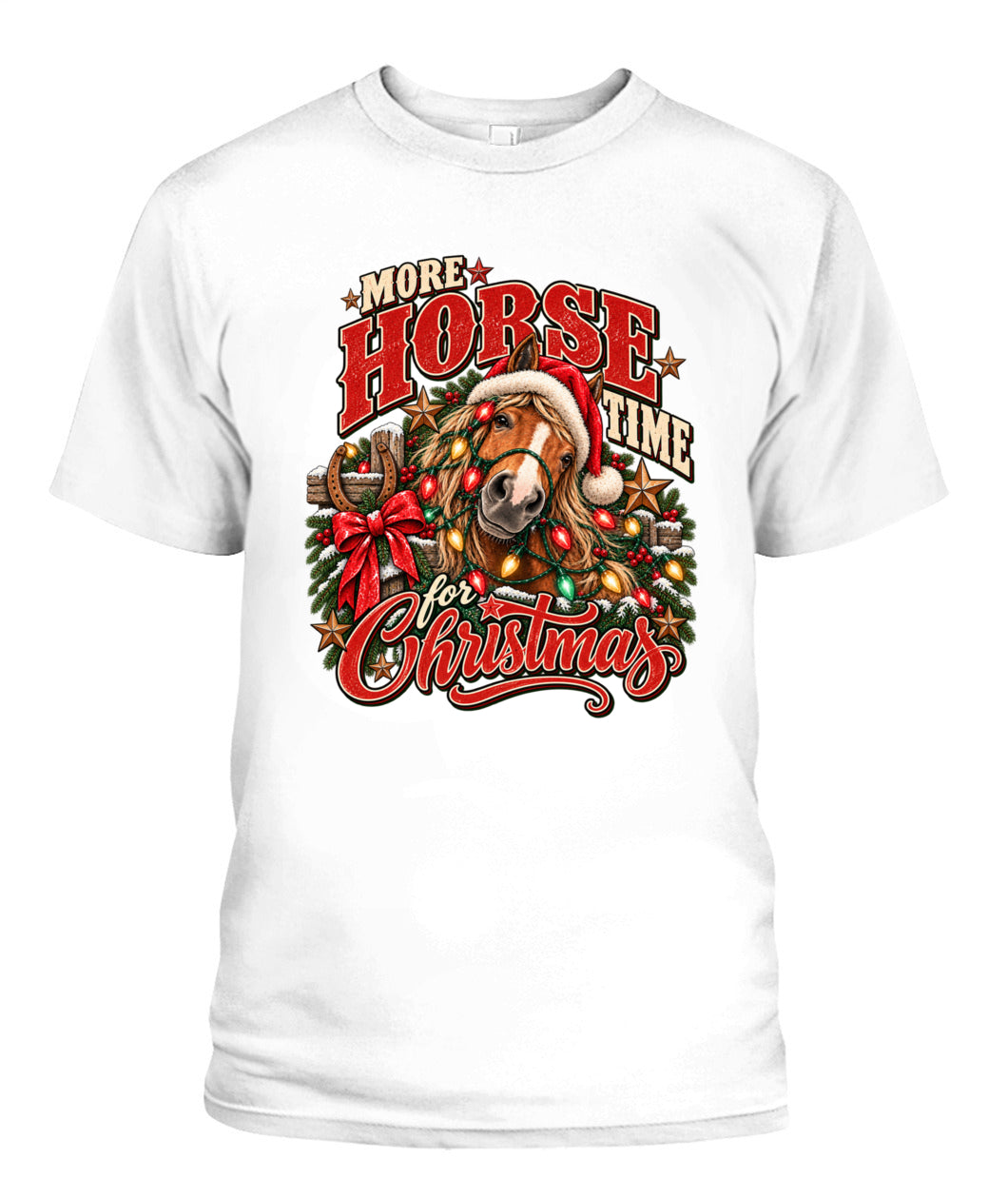 More Horse Time for Christmas T-Shirt – Western Christmas Horse Shirt