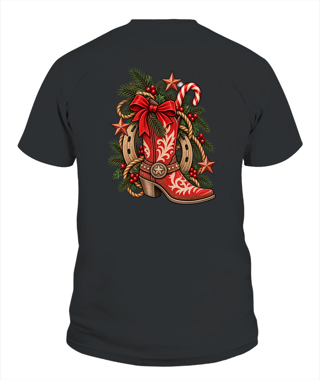 Christmas Cowgirl Boot T-Shirt – Western Christmas Cowboy Shirt