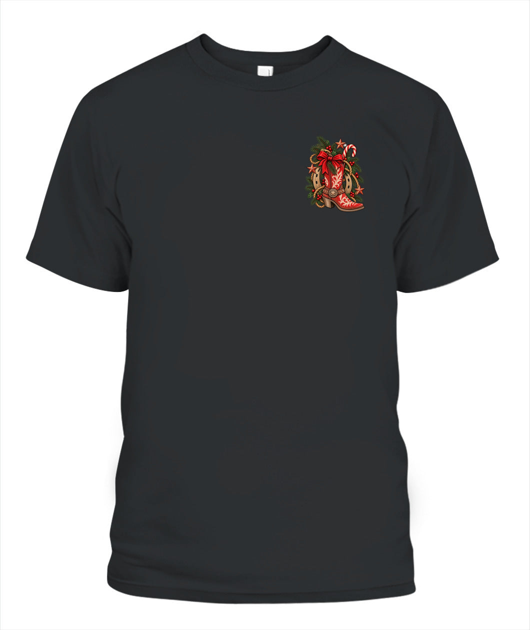 Christmas Cowgirl Boot T-Shirt – Western Christmas Cowboy Shirt