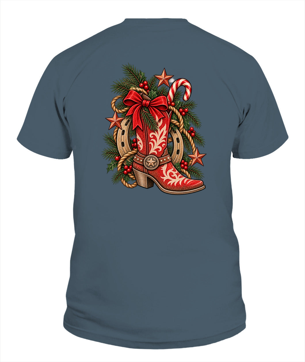 Christmas Cowgirl Boot T-Shirt – Western Christmas Cowboy Shirt