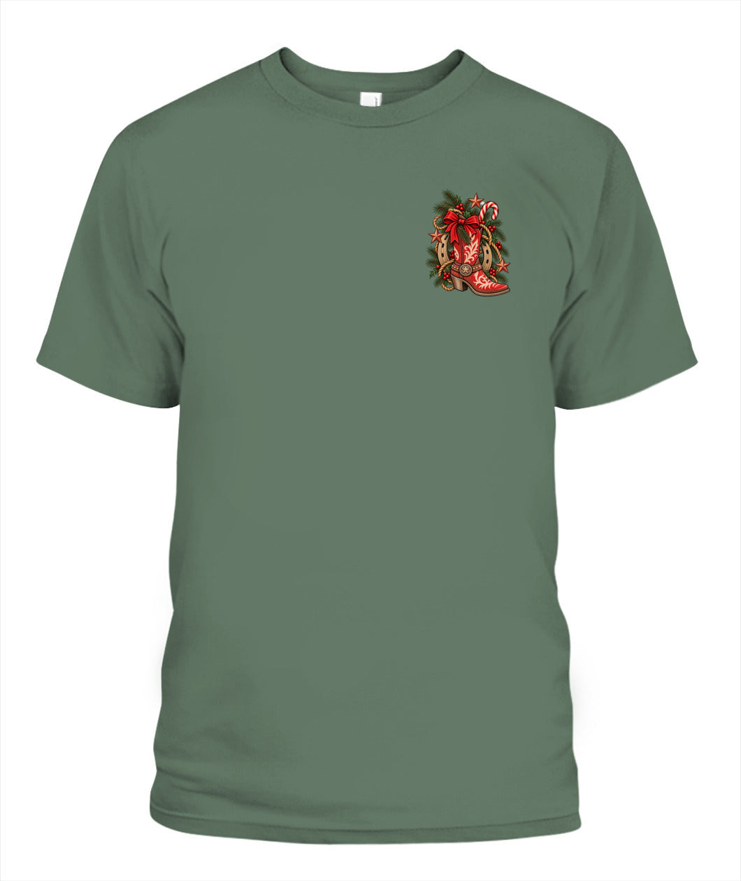 Christmas Cowgirl Boot T-Shirt – Western Christmas Cowboy Shirt