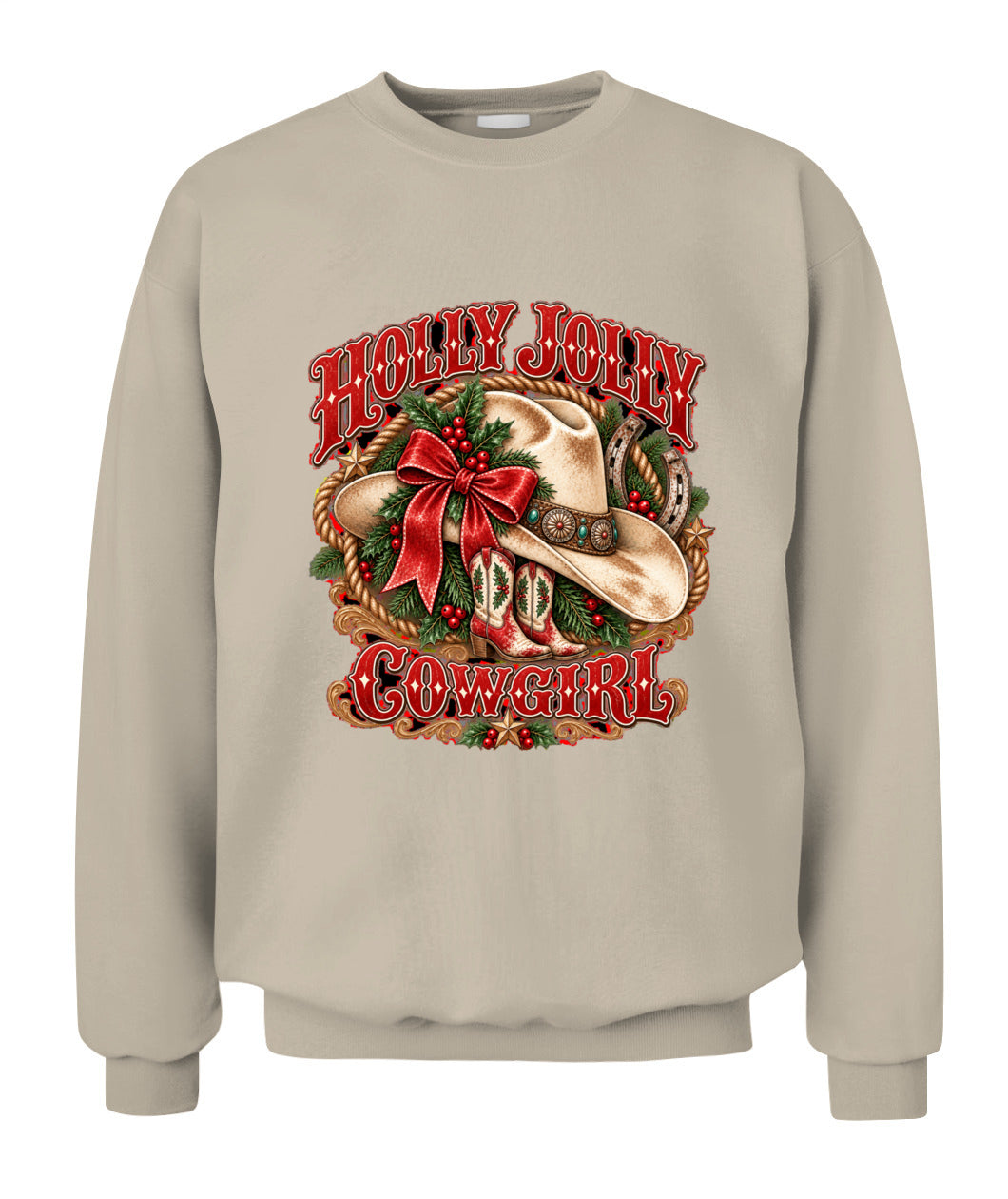 Holly Jolly Cowgirl Christmas Sweatshirt & Hoodie – Western Holiday Pullover
