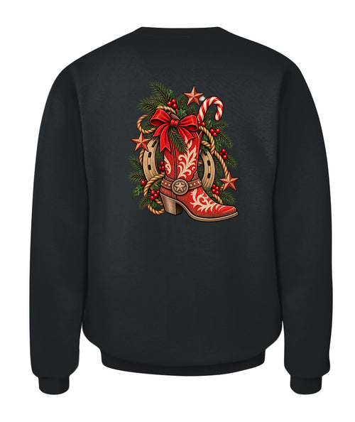 Cowgirl Christmas Boot Sweatshirt & Hoodie – Western Christmas Shirt